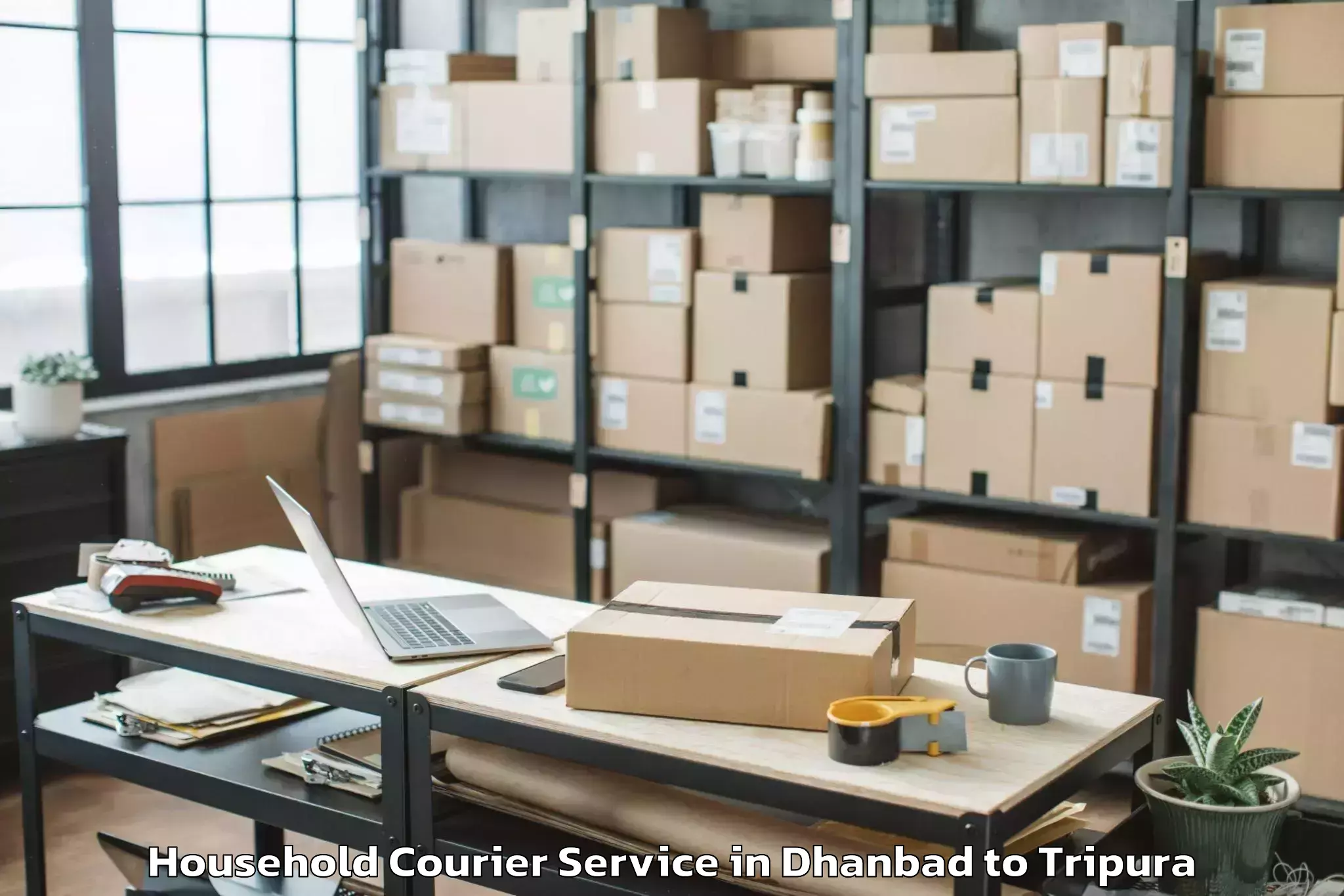 Reliable Dhanbad to Amarpur Gomati Household Courier